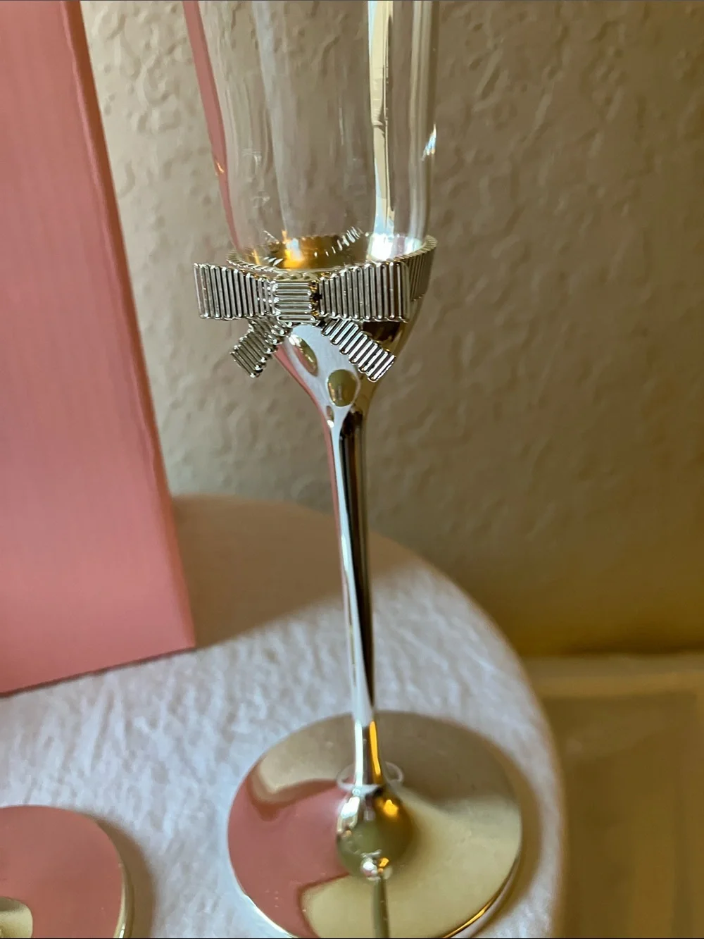 kate spade: “Grace Avenue” Silverplate Flute Pair Champagne Flutes- 6 oz